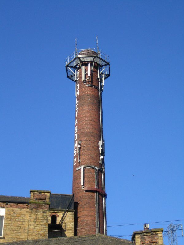 Chimney converted to cellphone aerial use