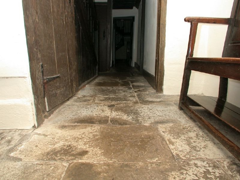 The stone hall floor