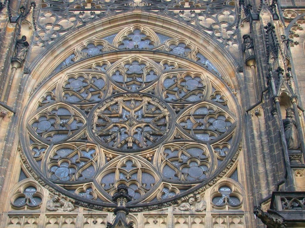 The large window at the end of the Cathedral