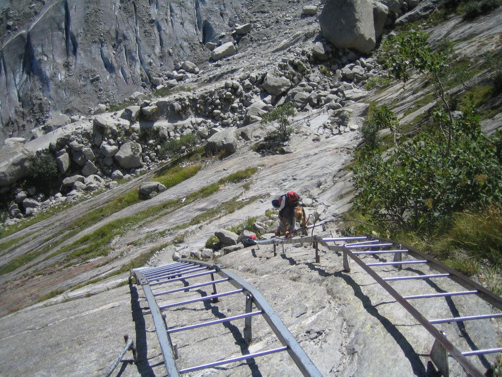 Ladders down to Mer de Glace